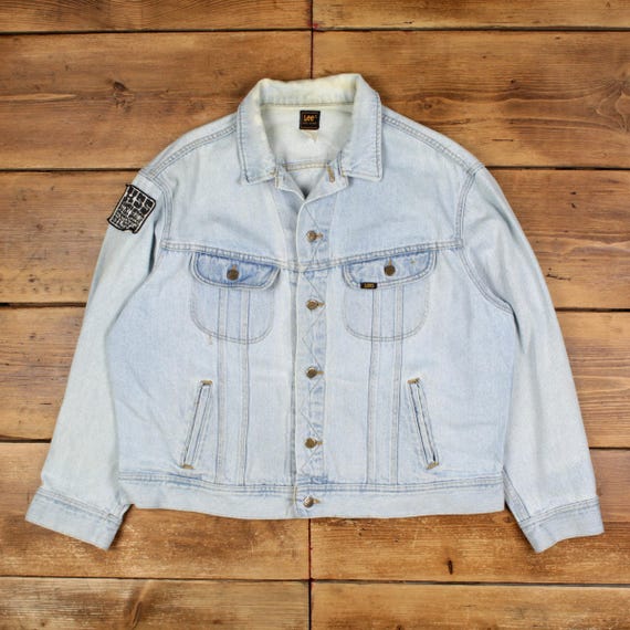 Jaqueta vintage Lee Workwear XL Trucker Denim Azul dos anos 90