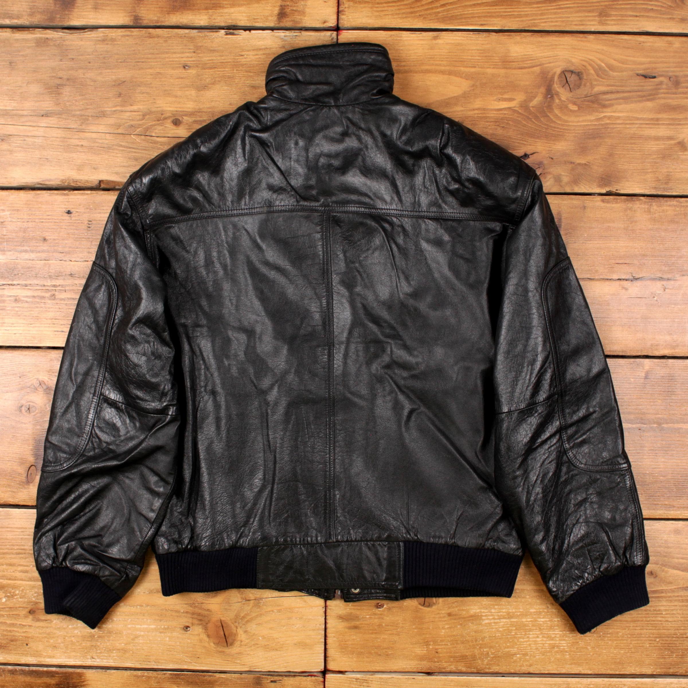 Vintage Ash Creek Trading Leather Jacket M 90s Bomber Black - Etsy