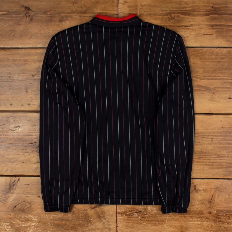 Chaqueta deportiva vintage Fila para mujer, años 90, azul, con raya diplomática y cremallera 1/4 imagen 2