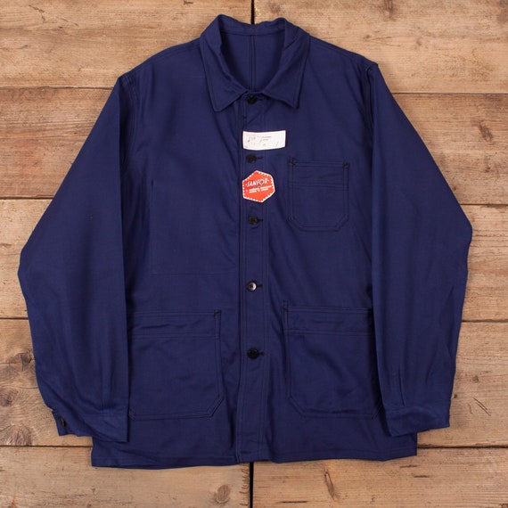 Mens Vintage Deadstock NOS Blue French Workwear Ch