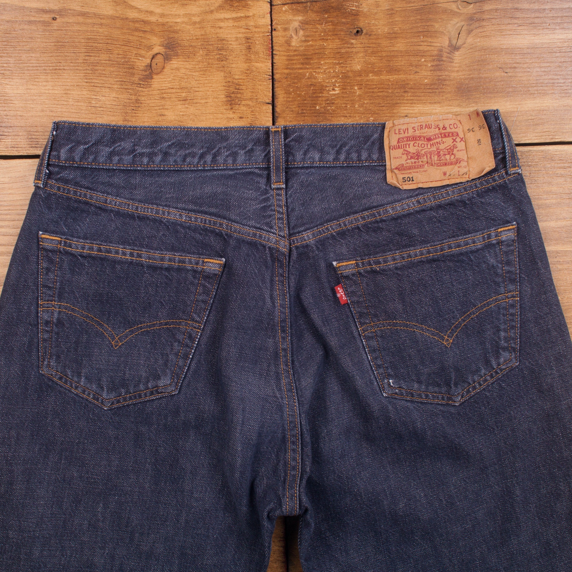 Vintage Levis 501 Jeans 34 X 34 Straight Leg Dark Indigo