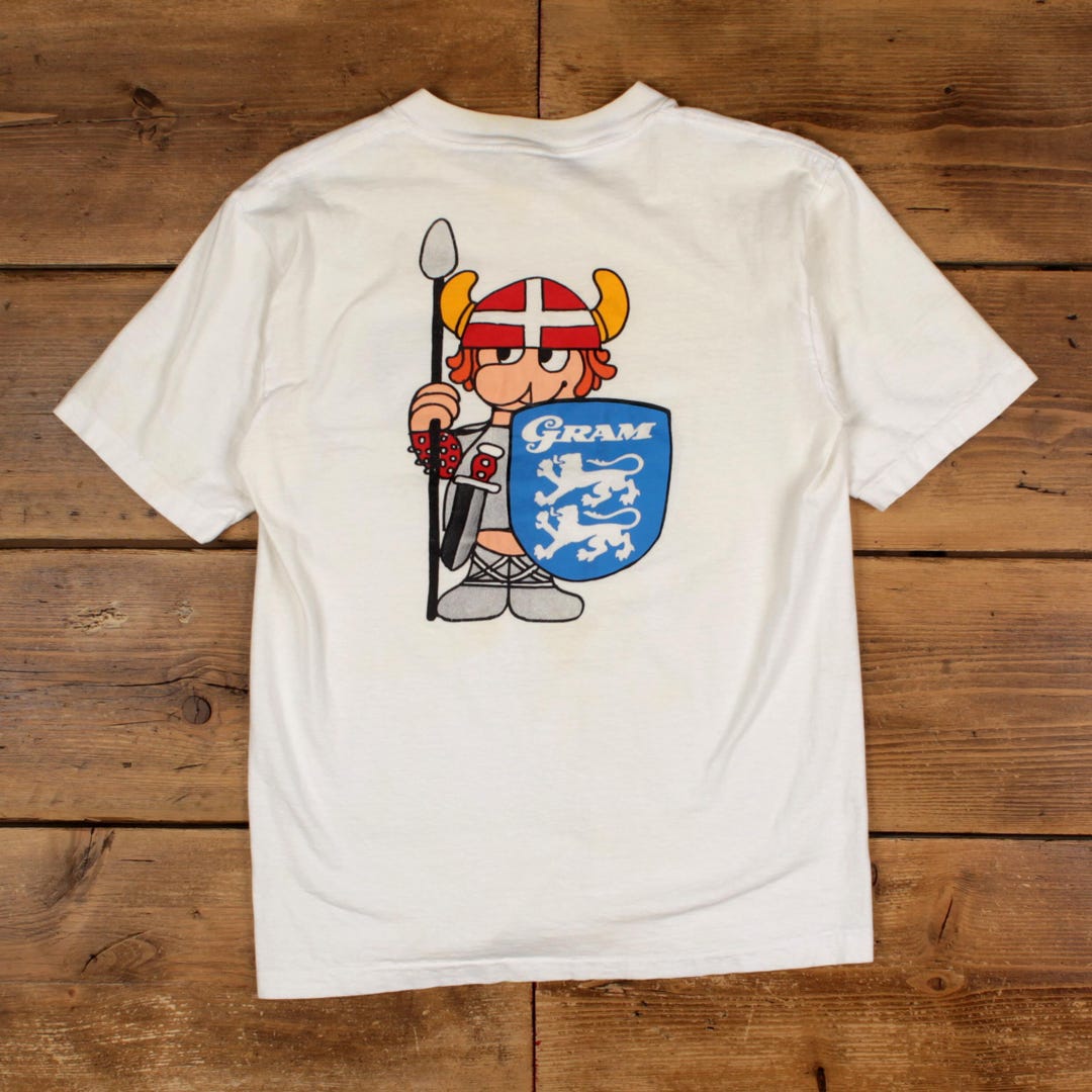 Vintage Oneita Single Stitch T Shirt Graphic Medium 90s Denmark