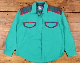 Chemise Vintage Pendleton Homme – Laine – Taille L – Fabriquée USA – Années 60 – Col Boucle