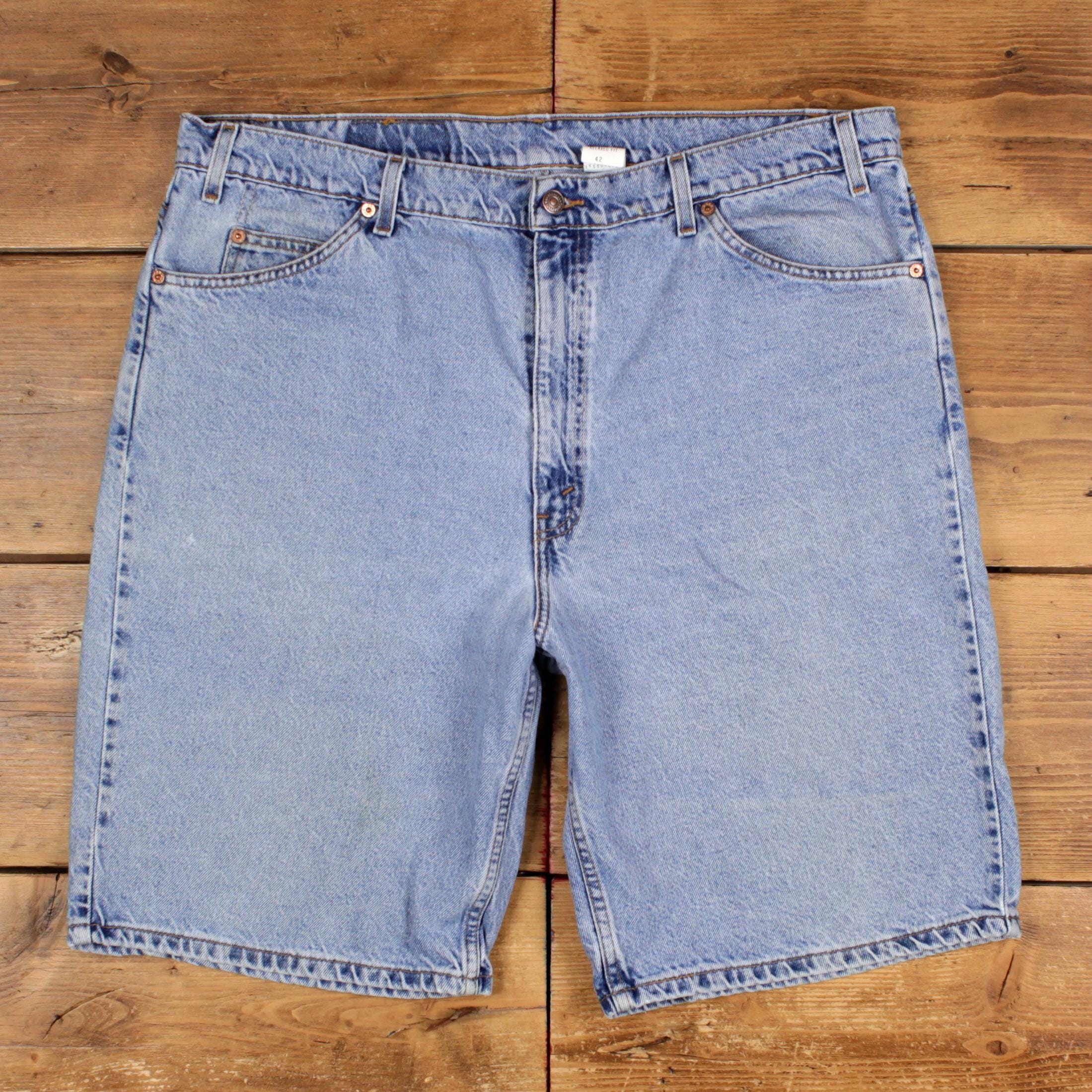 Vintage Levis Denim 550 Baggy Shorts Jorts 42 Mens 90s Blue