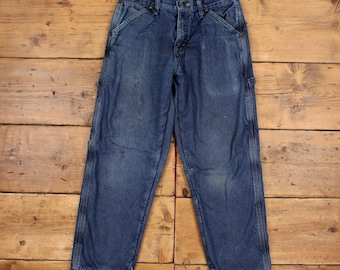 Wrangler Carpenter Jeans 28x28 Mens Blue Medium Stonewash Lined Workwear Denim