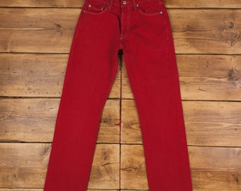Vintage Levis 501 Jeans 28 x 32 Medium Wash Straight Red Red Tab Denim