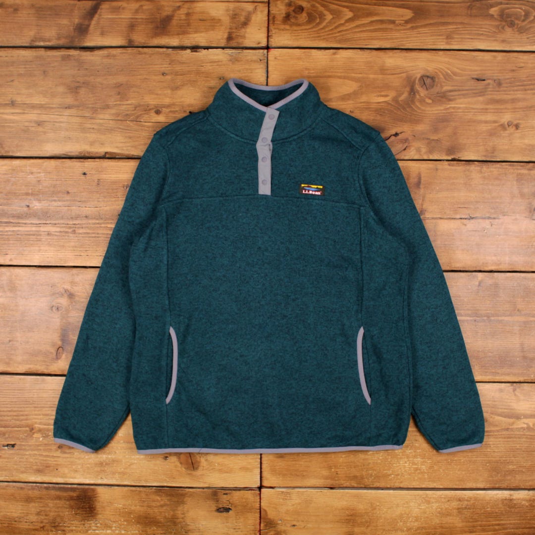 LL Bean Veste Homme XL Polaire Régulière Pleine Zip Poches