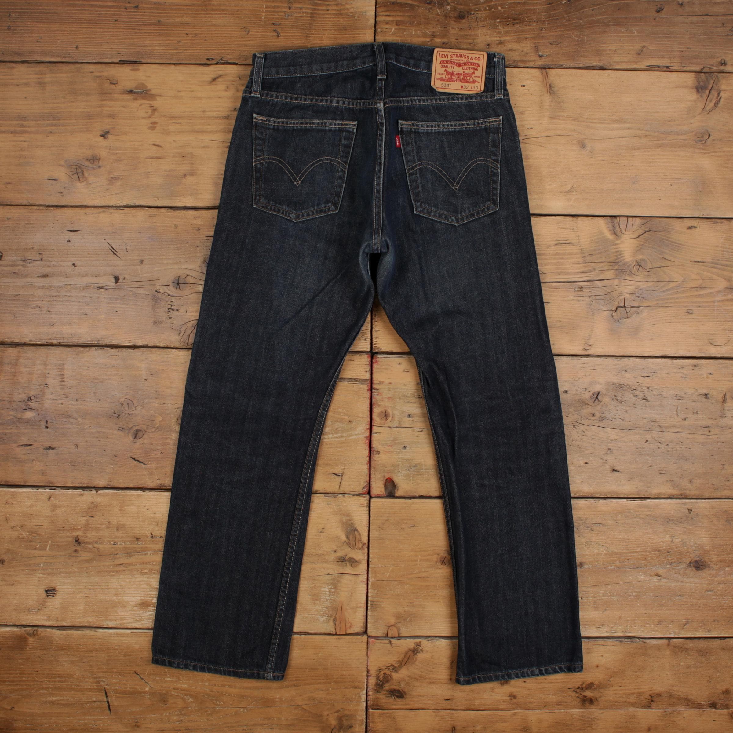 Levis 514 Jeans 32x30 Blue Regular Straight Slim Dark Wash Denim