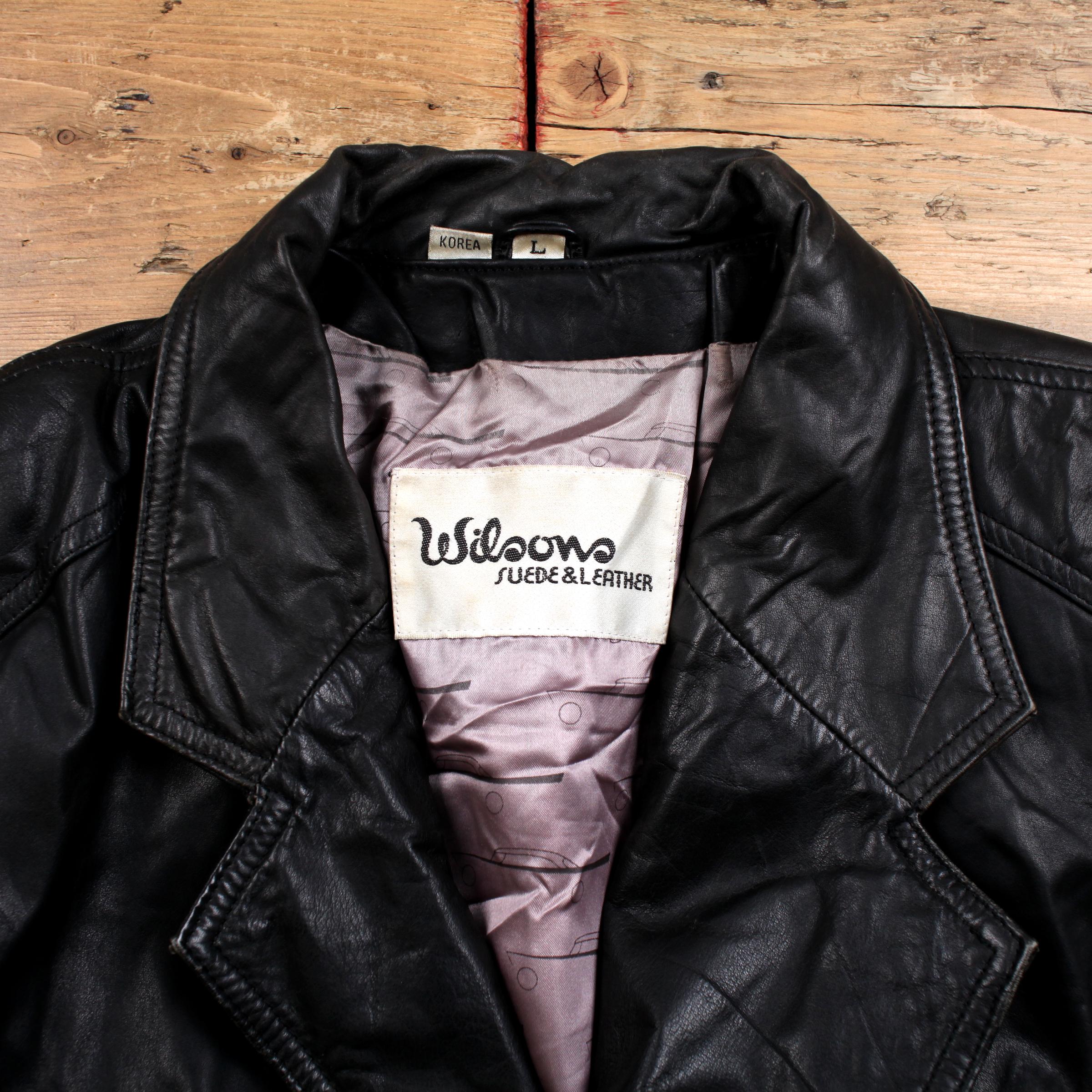 Vintage Wilsons Leather Jacket L 90s Bomber Black - Etsy