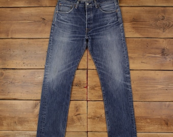 Jeans Levi's 501 32x32 Azul Regular Recto Lavado a la Piedra Denim con Etiqueta Roja