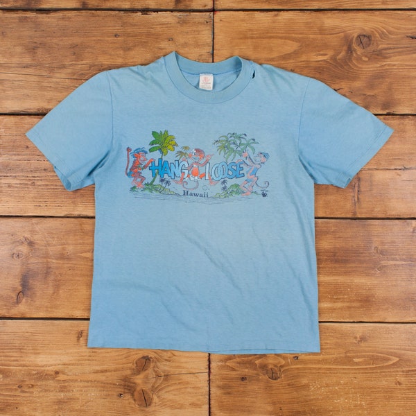Vintage Stedman Single Stitch T Shirt Graphic Medium 70s USA Made Hawaii Beach