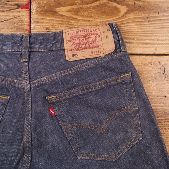 Vintage Levis 501 Jeans 30 x 34 Dark Wash Straigh… - image 2