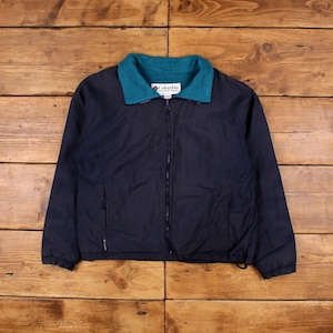 Vintage Columbia Outdoor Jacket L 90s Fleece Lined  Blue Womens
