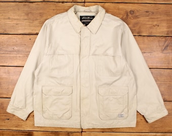 Vintage 1980s Eddie Bauer Hunting Jacket / Corduroy Trim