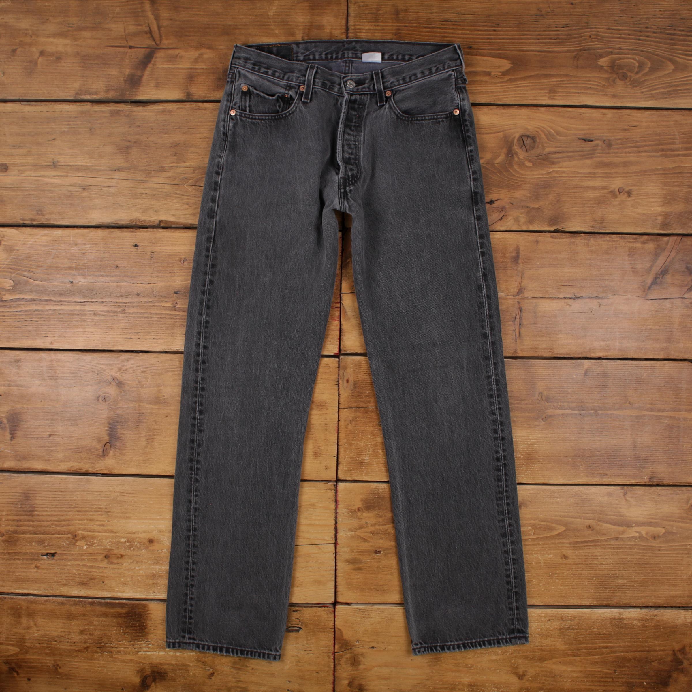 一点物❗️Levi 501 vintage grey destroy denim Vintage Levis 501 Jeans: Washed Grey, Straight Leg, Loose