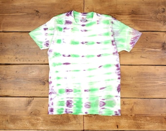 vintage Hanes t-shirt à point unique blanc L des années 90 t-shirt multicolore tie-dye