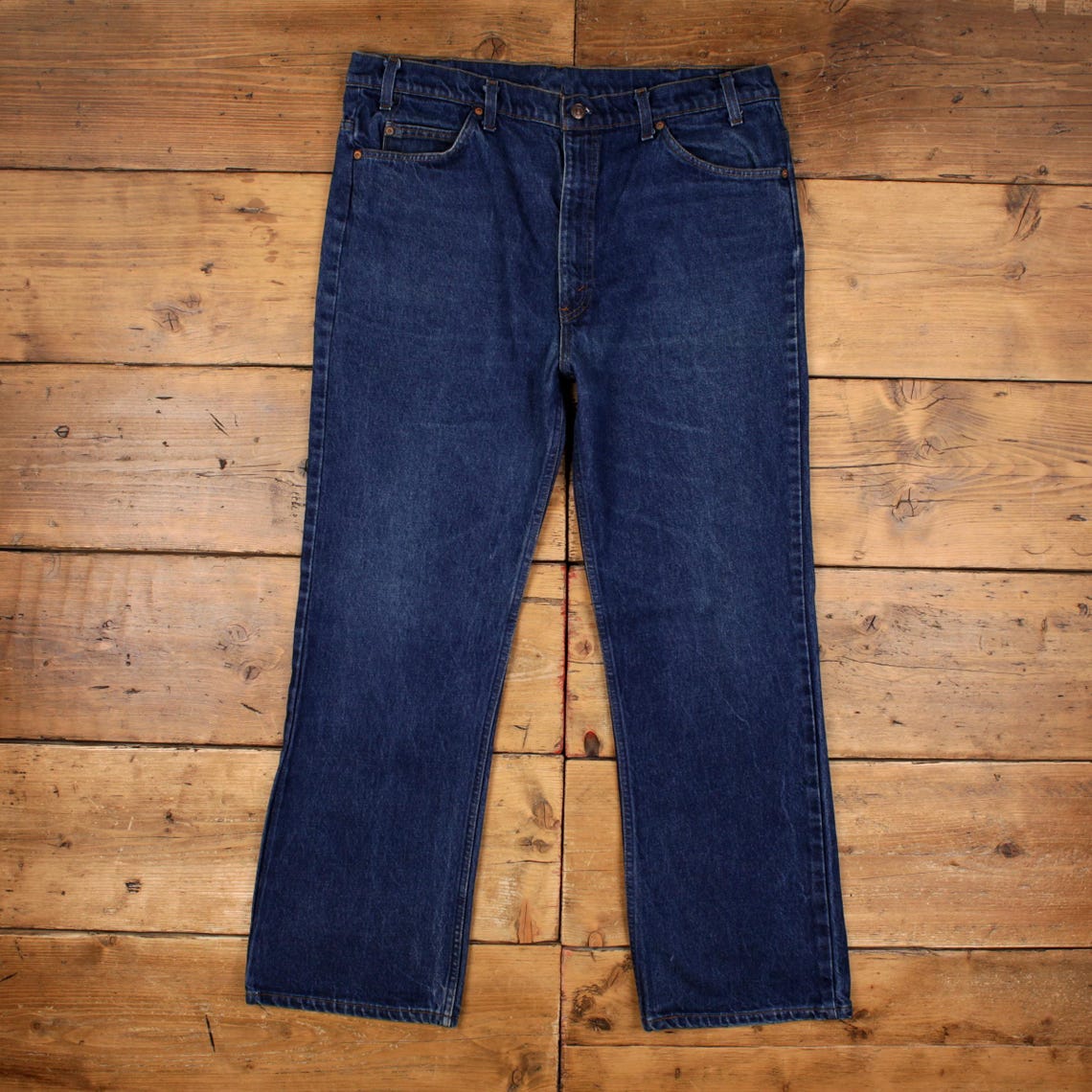 Levis Bootcut Jeans 38x31 Blue Zip Fly Mid Rise Orange Tab Western Denim, foto 1 di 5
