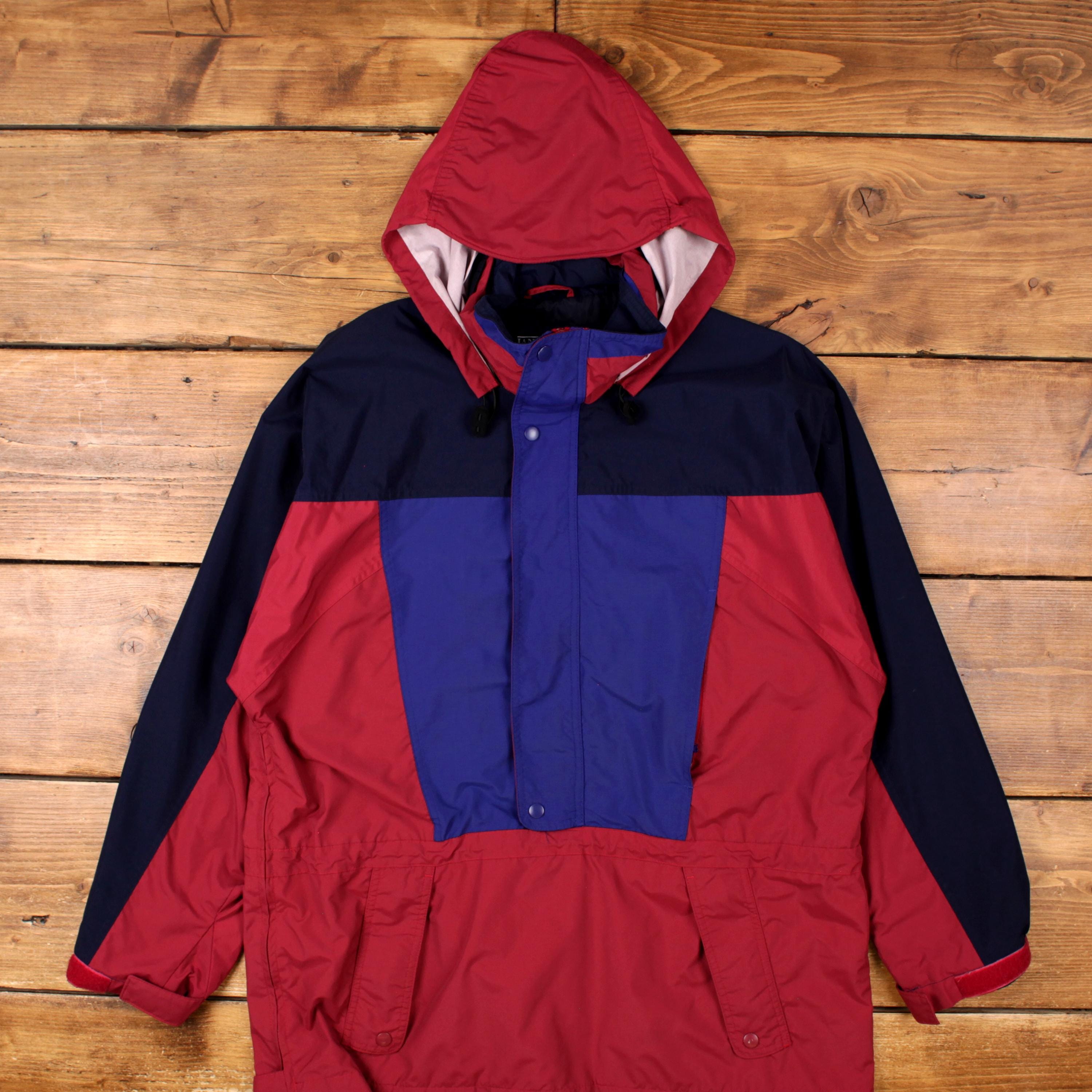 Vintage Lands End Outdoor Jacket S Colour Block Red - Etsy