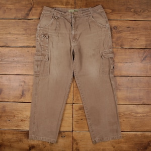Cabelas Cargo Trousers Pants 38x32 Mens Brown Canvas Relaxed Fit Workwear
