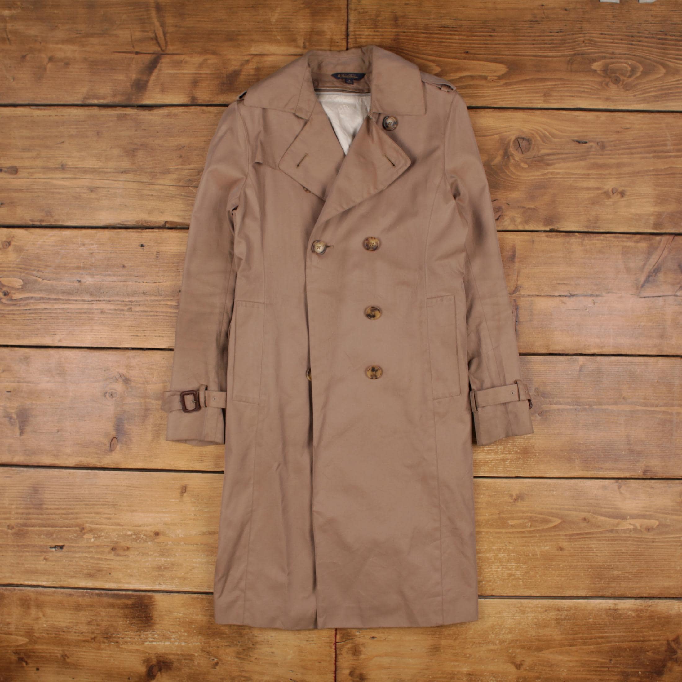 Vintage Brooks Brothers Trench Coat M Trench Double Breasted Brown