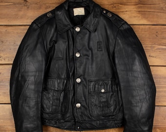 1980s Kale Chicago Police Officer Uniform Leather Jacket XL - Etsy