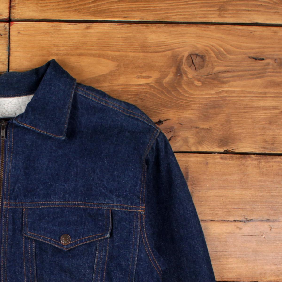Vintage Haband Denim Jacket M 90s Duke Jeans Sherpa Lined Trucker