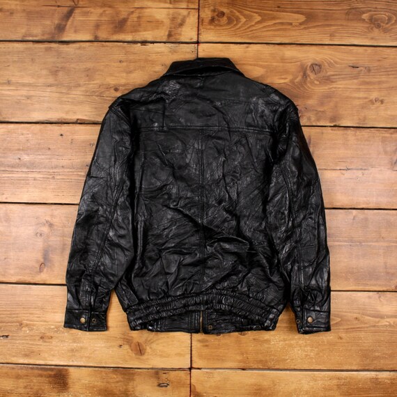 Vintage Roberto Amee Leather Jacket L 90s Bomber Patchwork