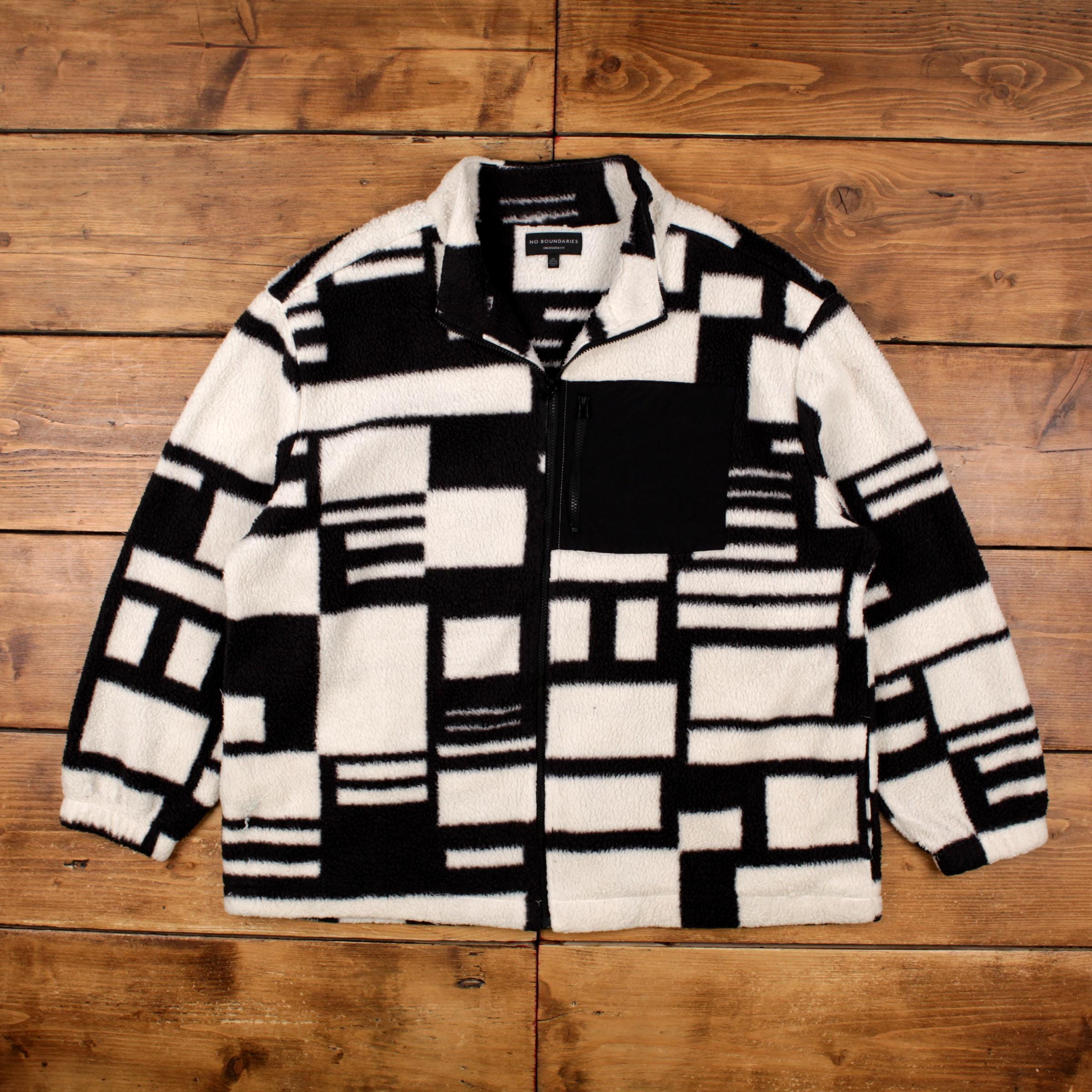 No Boundaries Windbreaker Jacket 2XL Colour Block Fleece Geometric
