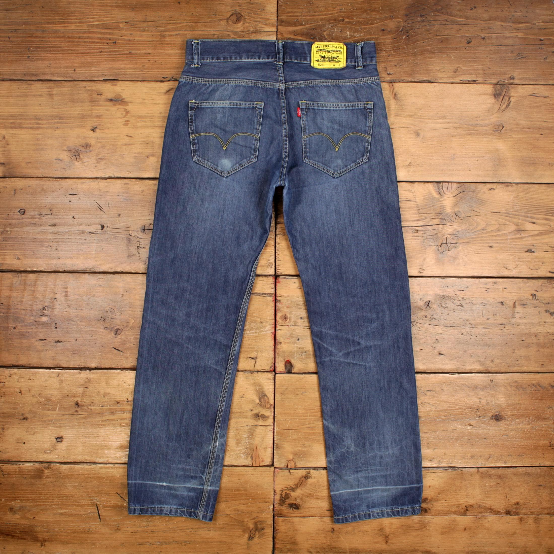 Vintage Levis 523 Jeans 34 X 32 Dark Wash Straight Blue Red Tab