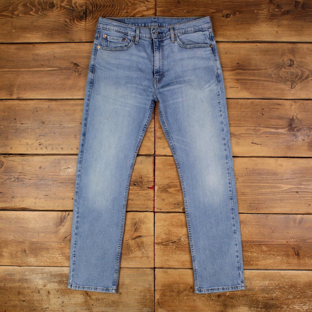 Levis 513 Jeans 34x32 Mens Blue Slim Straight Light Stonewash Red Tab ...