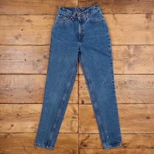 Vintage Levis 512 Jeans 25 x 31 USA Made 90s Medium Wash Tapered Blue Womens