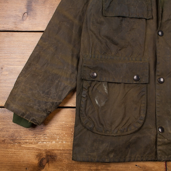 Vintage Barbour Bedale Jacket C34 S Wax Cotton Hu… - image 6