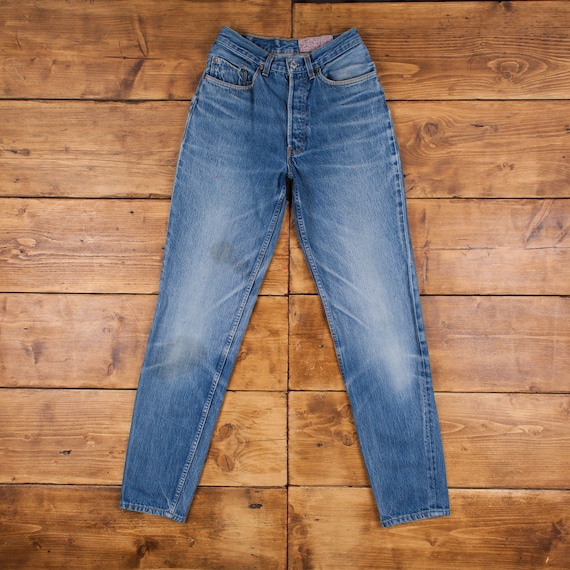 Vintage Levis 901 Jeans 26 x 34 Delavage fonce Tapered Blue Womens Red Tab Denim Etsy France