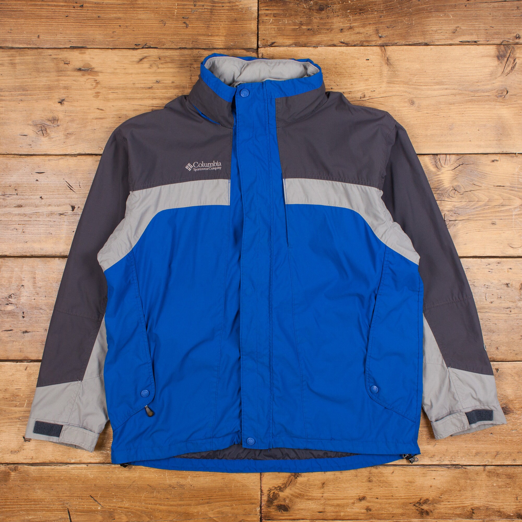 Columbia Windbreaker Jacket XL Gorpcore Bugaboo Full Zip Blue Outdoor Hiking