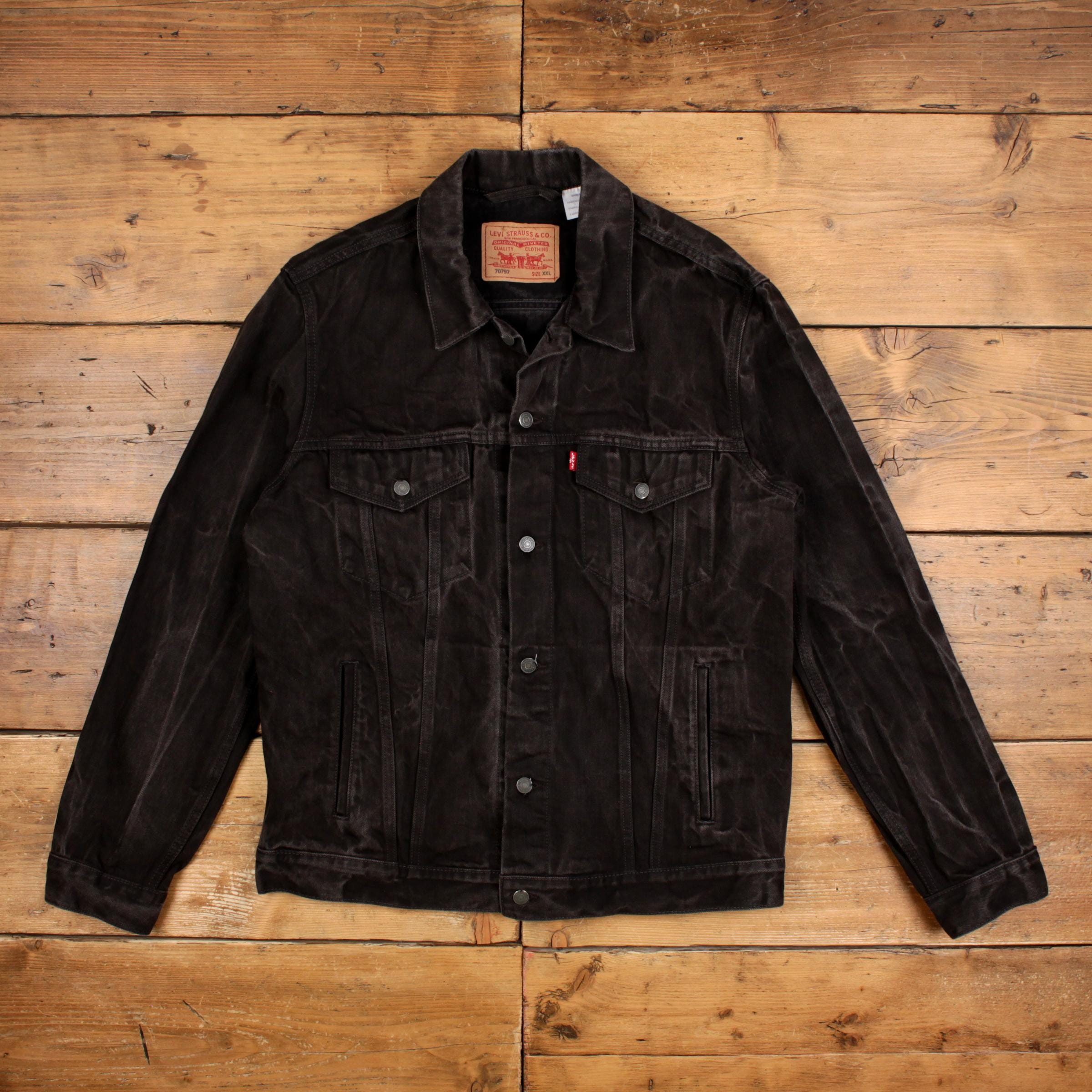 Levis Black Denim Jacket - Etsy