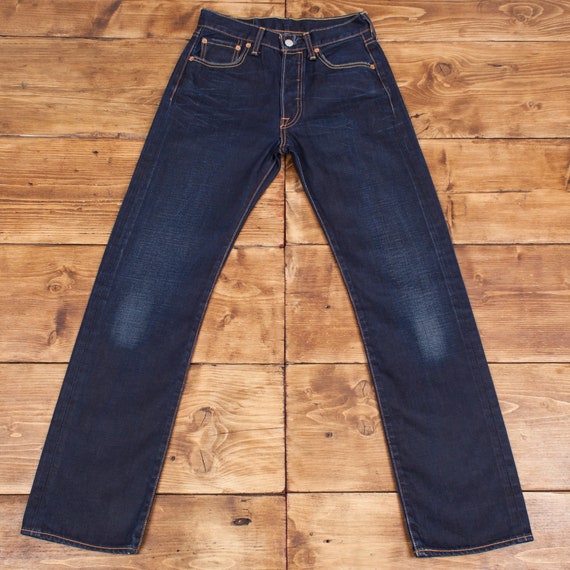 Vintage Levis Levi 501 Navy Blue Straight Leg Denim Jeans 27 X - Etsy