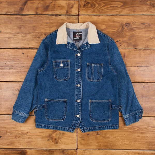 Vintage Rafaella Jeans Denim Jacket S Oversized Barn Coat Stonewash Workwear