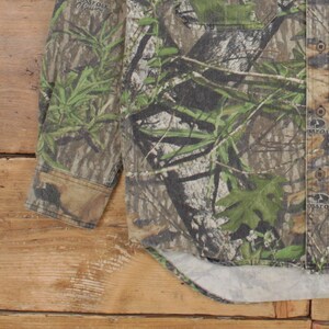 Camisa vintage de roble musgoso con botones de árbol real, talla M, para hombre, manga larga, color marrón camuflaje imagen 6
