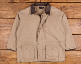 Earthy Green Canvas Corduroy Collar Chore Anchor Blue 90s Jacket Small Etsy Canada