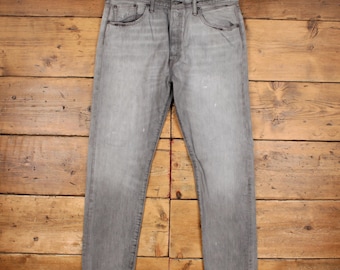 Levis 501 Ct Jeans 38x32 Grey Regular Straight Stonewash Red Tab Denim