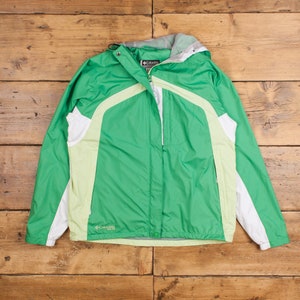 Vintage Columbia Windbreaker Jacket L Green Womens Zip