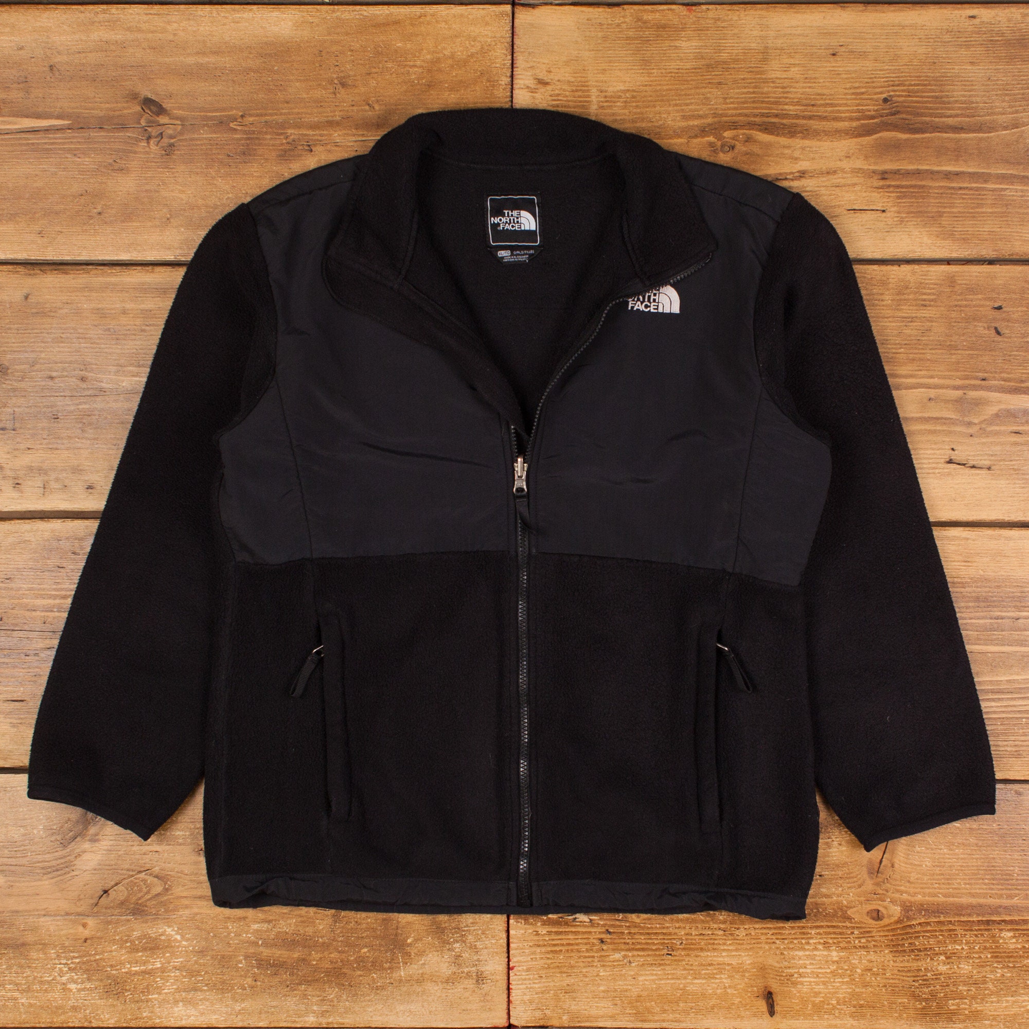 Vintage North Face Outdoor Jacket M Denali Fleece Black Womens Zip 