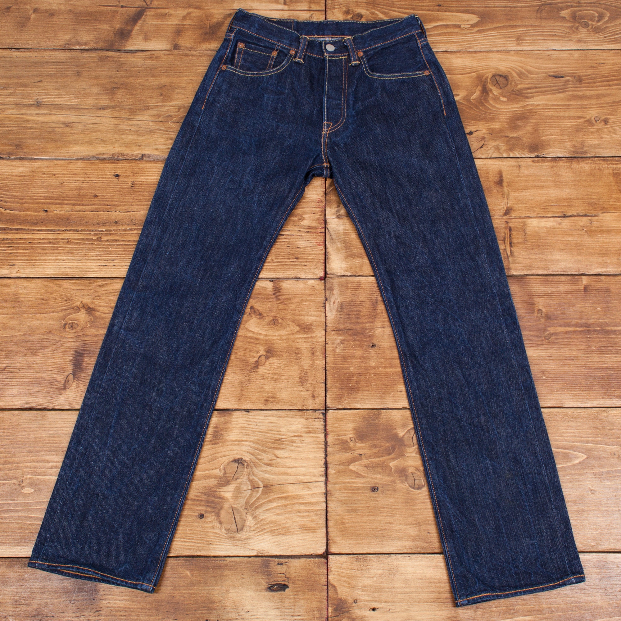Vintage Levis Levi 501 Selvedge Dark Blue Straight Denim Jeans | Etsy