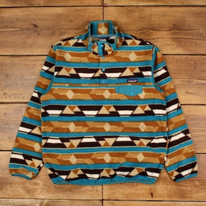 Vintage Patagonia Snap T Fleece L Guatemalan Tango Aztec Geometric Brown Jacket