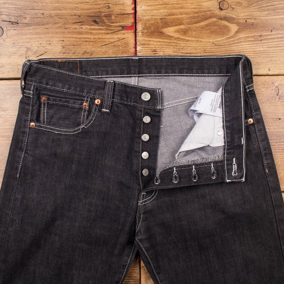 Vintage Levis 501 Jeans 34 x 30 Dark Wash Straight Bl… Gem