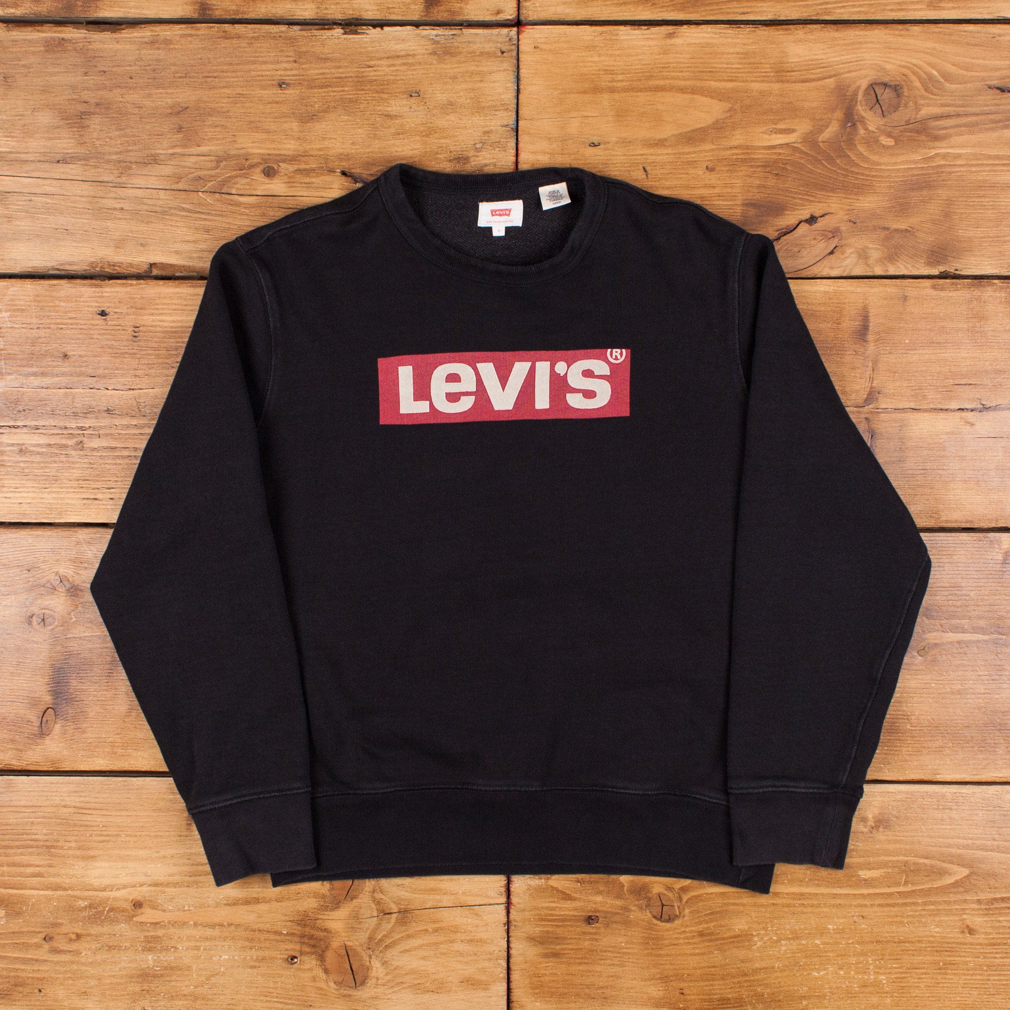 Vintage Levi s Spell Out Sweatshirt S Red Tab Black Logo Roundneck Pullover Etsy UK