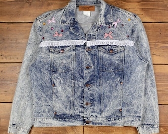 Wrangler Denim Jacket XL Womens 00s Blue Western Cottage Grandma Trucker