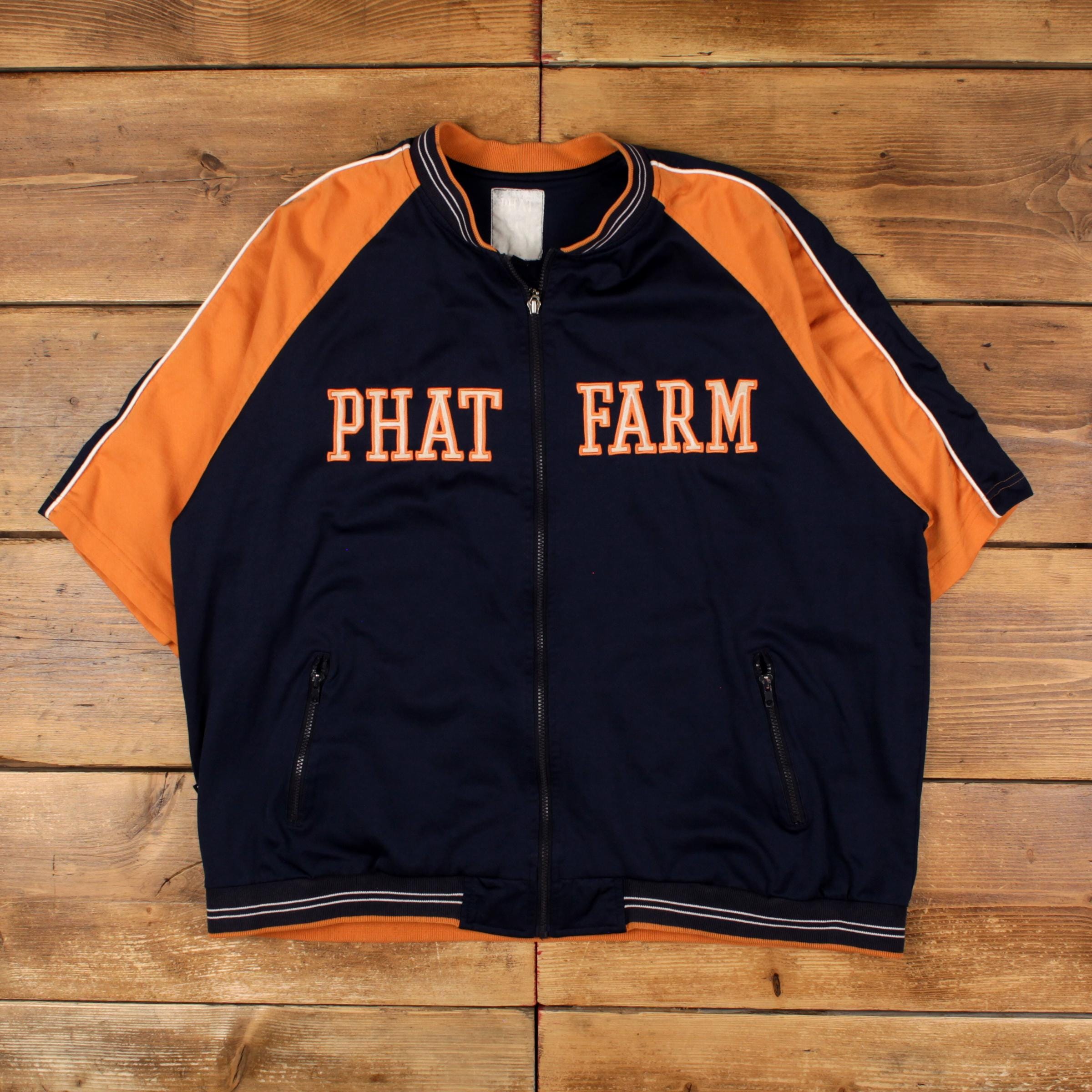 00s vintage 短丈 blouson FFA jacket y2k Phat Farm Jacket 3XL Mens 00s Blue Y2k Polyester Track Short
