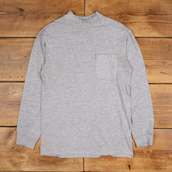 Vintage Single Stitch T Shirt Blank Small Pocket Oakton Long