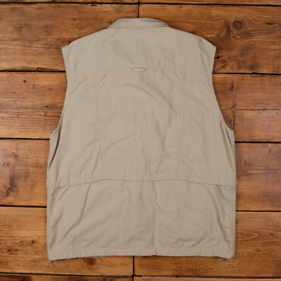 Gilet Vintage Columbia Pour Pêche à La Mouche - Beige, Maille Nylon, Taille S (USA)
